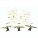 Nine Tonka/Polistil diecast model aircraft, comprising Spitfire (5), and Hurricane (4),