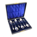Cased set of silver spoons by AJB, Birmingham, 1907