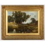 George Vicat Cole R.A. (British, 1833-1893), 'A Quiet Pool, Surrey', 1876, oil on canvas,