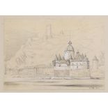 Michael Frederick Halliday (British, 1822-1869), 'The Pealtz, Rhine', pencil heightened with white,