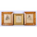 Nineteenth-century English School, pair of watercolour portraits of a lady and gentleman,