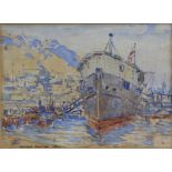 Gerald Palmer (1904-1984), 'The Cormorant at Gibraltar', 1934, watercolour, signed and dated lower