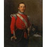 English School, 19th century, portrait of an Officer of the Light Infantry with moustache,