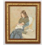 After Gwen John. Portrait of a Seated Woman, oil on board, unsigned. 26 x 20.5cm
