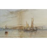George Stainton (British, act.1860-1890), seascape with fishing boat to foreground, watercolour,