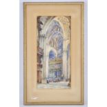 Conrad H. R. Carelli (1869-1956), 'Seville Cathedral', watercolour, signed lower left,