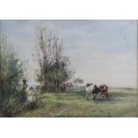 Mark Fisher (British, 1841-1923), rural landscape with cattle to foreground, 1881, watercolour,