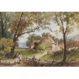 Edgar John Varley (British, 1839-1889), 'Counting the Sheep', watercolour, 13 x 18cm,