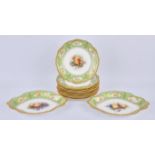 Royal Worcester part dessert service with central vignettes of fruit by Richard Sebright,