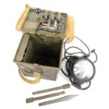Military Morse Code signal lamp, Short Range, with canvas and tin box