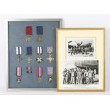 Display of facsimile medals for Gallantry , signed limited edition photographic print ,