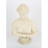 19th century Art Union of London Parian bust by G. Delpech depicting Clytie the water nymph,