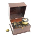 Early 20th century mahogany cased crystal radio set, A W Gamage Ltd - Holborn, EC1