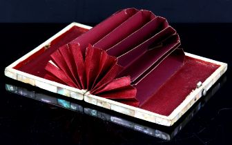 Fifteen Victorian Mother of Pearl and abalone card cases, largest 11 x 8cm, some with engraved