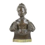 Alfred Drury (1856 - 1944), 'The Age of Innocence' - bronze bust of girl, signed A.