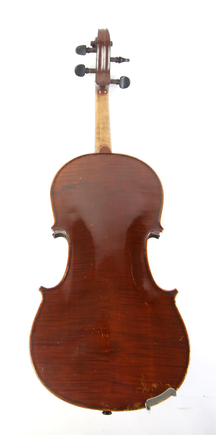 20th century English violin, spruce top, two-piece maple back, label for Jerome Thibouville-Lamy, - Image 3 of 4