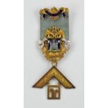 9ct gold and enamel Masonic Past Master's breast jewel for The Royal Alfred Lodge No.777