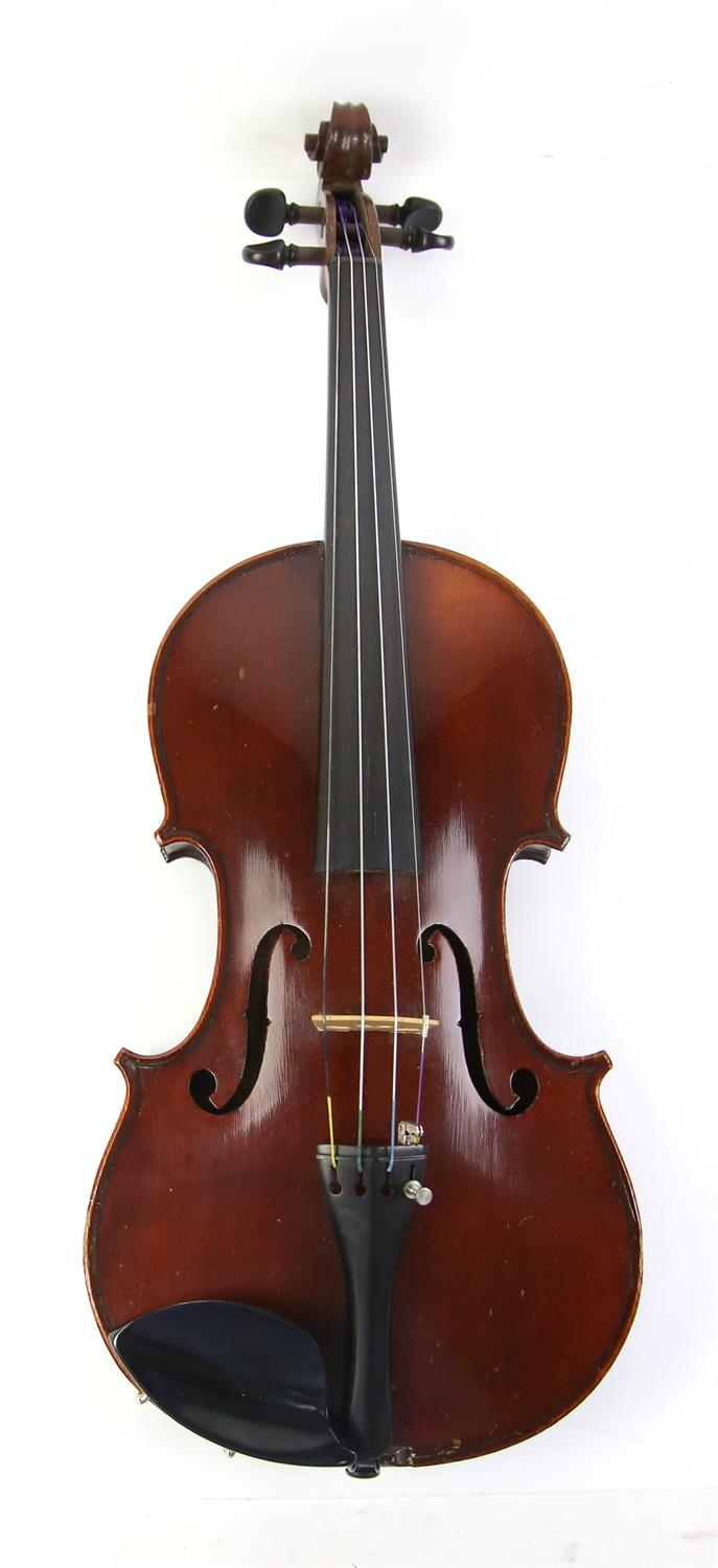 20th century English violin, spruce top, two-piece maple back, label for Jerome Thibouville-Lamy, - Image 2 of 4