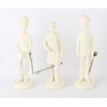 Group of three Michael Sutty statues of army officers, height typically 32cm. (3)