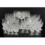 Part suite of Waterford 'Colleen' pattern drinking glasses, comprising six long stem wine glasses,