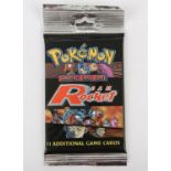Pokémon TCG Team Rocket Sealed 'long crimp' Booster Pack. This lot contains a sealed long crimp