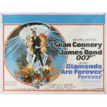 James Bond Diamonds Are Forever (1971) British Quad film poster, starring Sean Connery,