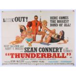 James Bond Thunderball (1965) British Quad film poster, starring Sean Connery, artwork by Robert