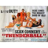 James Bond Thunderball (1965) British Quad film poster, starring Sean Connery, artwork by Robert