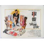 James Bond Live And Let Die (1973) British Quad film poster, starring Roger Moore, linen backed,