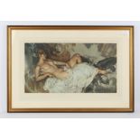 William Russell Flint (Scottish, 1880-1969) "Reclining Nude I" and "Reclining Nude II" signed