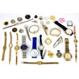 Large quantity of wristwatches and other items