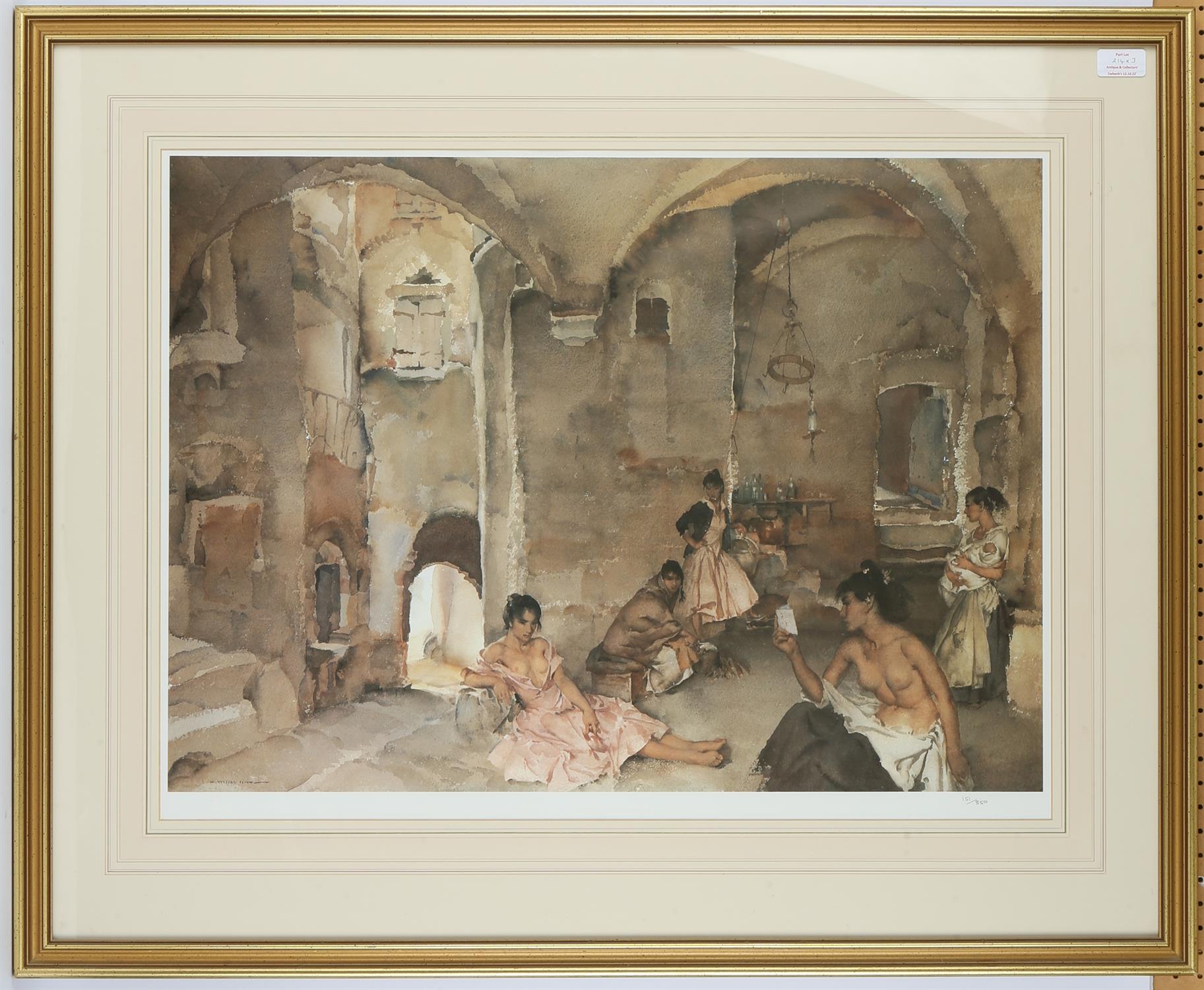 William Russell Flint (Scottish, 1880-1969) Spanish ladies in interiors, 151/850, with blind stamps, - Image 3 of 3