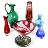 Mixed lot decorative glass vases and other glassware