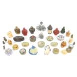 A Group of Miniature boxes , Bottles , Snuff bottles , netsuke , brass figures , jade pendant (