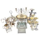 Silver plated meat dome and a quantity of other silver plated items