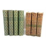 'Encyclopedie methodique' in three volumes, leather bound with raised bands to spine,