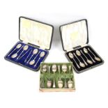 Set of six Apostle tea spoons and sugar tongs, cased, Sheffield 1930-1932, set of tea spoons, cased,