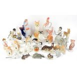 Collection of Soviet era porcelain to include a large white glazed moose