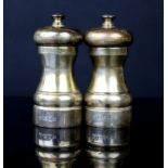 Pair of silver Peter Piper salt and pepper grinders by M.C Hersey and Son Ltd London 1989