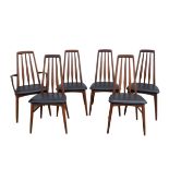 Niels Koefoed (Danish) for Koefoed, Six teak Eva dining chairs, to include an armchair,