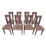 Constantini Piero, a set of eight lacquered dining chairs, with padded mushroom coloured