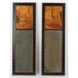 Rowley Gallery, a pair of Arts and Crafts framed wall mirrors, the parquetry scenes over a