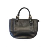 SALVATORE FERRAGAMO 1990s excellent quality vintage black leather top handle handbag. Fits an iPad.