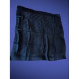 Five items LOEWE 1980s navy blue square heavy silk scarf with embossed Loewe lettering and hand