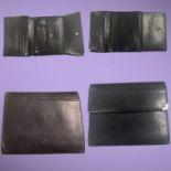 Vintage black/dark brown soft leather gentleman's bi-fold MONT BLANC wallet with three card slots,