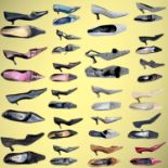 A collection of 21 pairs of ladies exceptionally good quality designer vintage shoes dating from