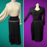 A collection of quality designer ladies vintage clothing from the 1970s/80s. CHLOE black silk