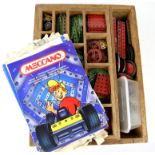 Collection of Meccano in a wooden case, (play worn),