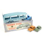 Dinky Toys 982 Pullmore Car Transporter (boxed) and loose Dinky 152 Austin Devon and 154 Hillman