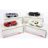 Four Leader and Project 43 1:43 scale model cars, comprising PRJ10F Porsche 356A Carrera